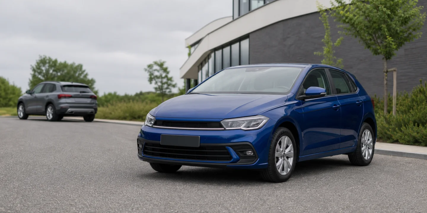A blue used hatchback and family crossover